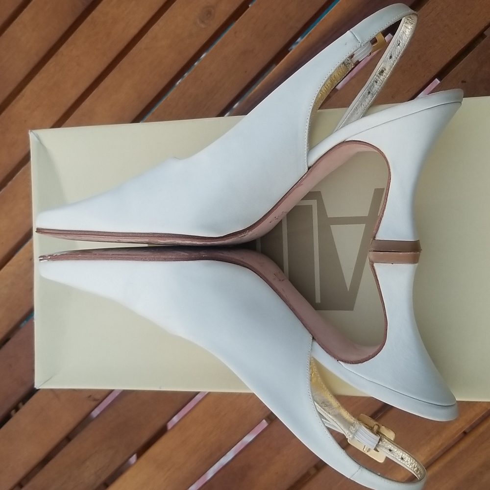 Allure Terza sling back heels size 6 champagne colored vintage - Picture 9 of 15